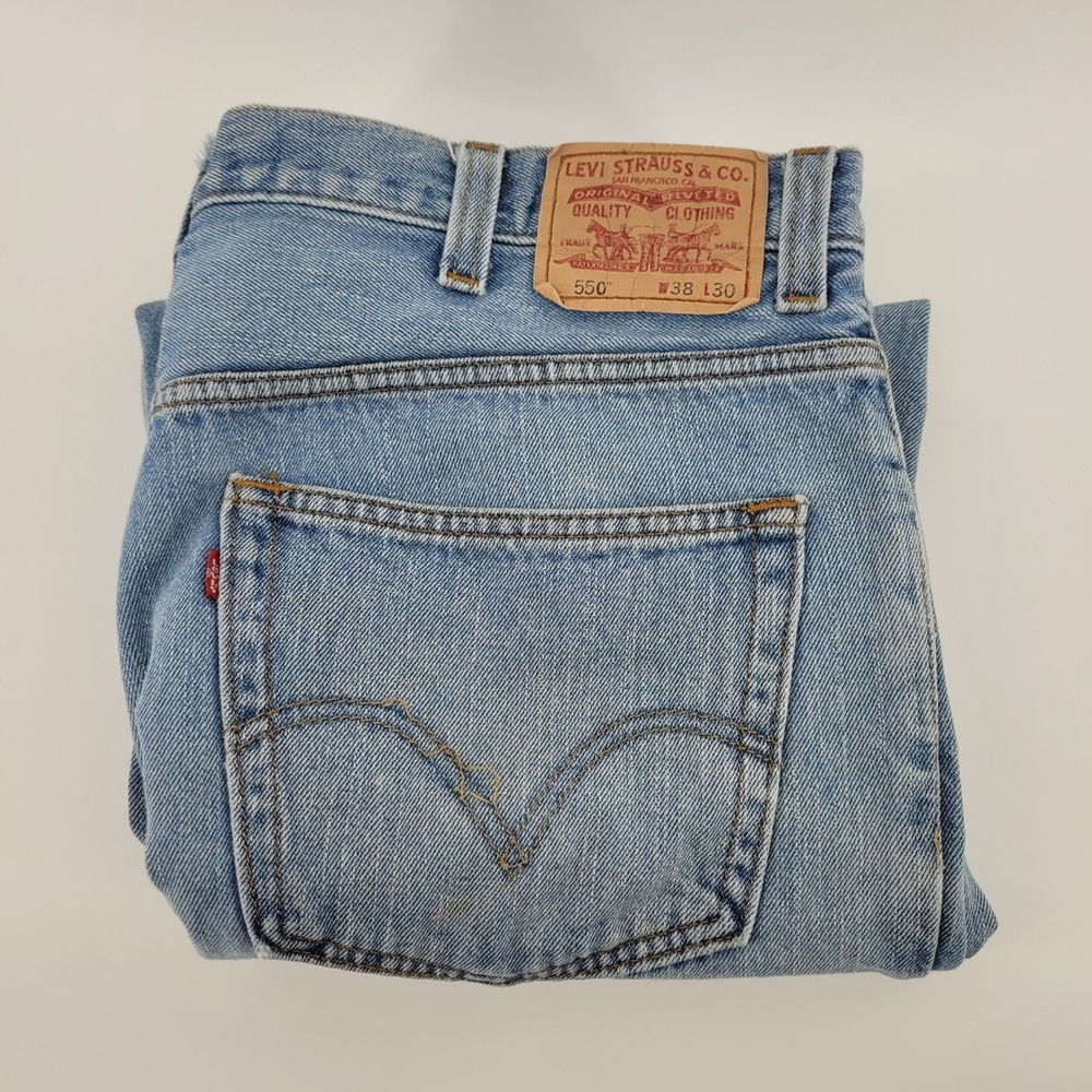 Levi Strauss Co 550 Relaxed Fit‎ Jeans Mens 38x30 Light Wash Denim Cotton